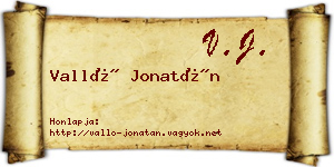 Valló Jonatán névjegykártya